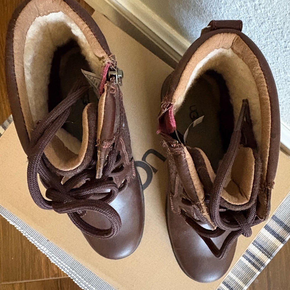 UGG Dark Brown Combat Boots - Picture 3 of 5